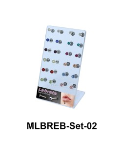 24 Rainbow Balls Labret Piercing Set MLBREB-Set-02