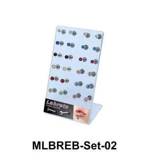 24 Rainbow Balls Labret Piercing Set MLBREB-Set-02