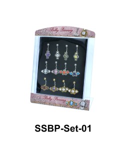 12 Belly Piercing Set SSBP-Set-01