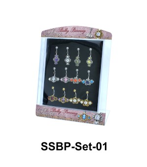 12 Belly Piercing Set SSBP-Set-01