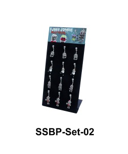 12 Funny Zombie Belly Piercing Set SSBP-Set-02