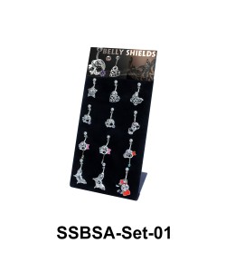 12 Belly Piercing Shields Set SSBSA-Set-01