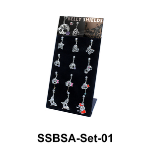 12 Belly Piercing Shields Set SSBSA-Set-01