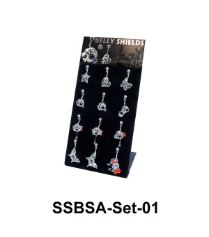 12 Belly Piercing Shields Set SSBSA-Set-01