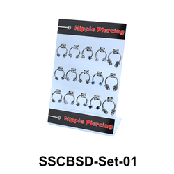 15 Nipple Piercing Rings Set SSCBSD-Set-01
