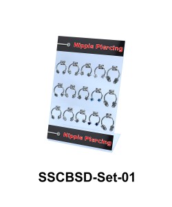 15 Nipple Piercing Rings Set SSCBSD-Set-01