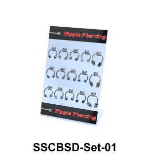 15 Nipple Piercing Rings Set SSCBSD-Set-01