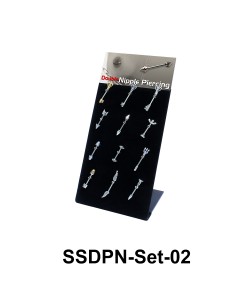 12 Double Nipple Piercing Set SSDPN-SET-03