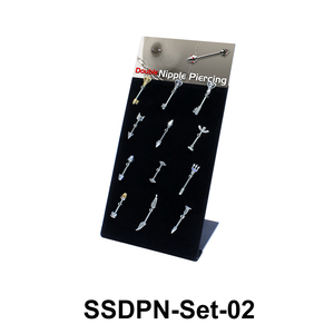 12 Double Nipple Piercing Set SSDPN-SET-03