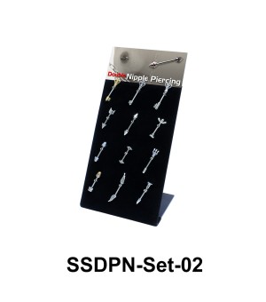 12 Double Nipple Piercing Set SSDPN-SET-03