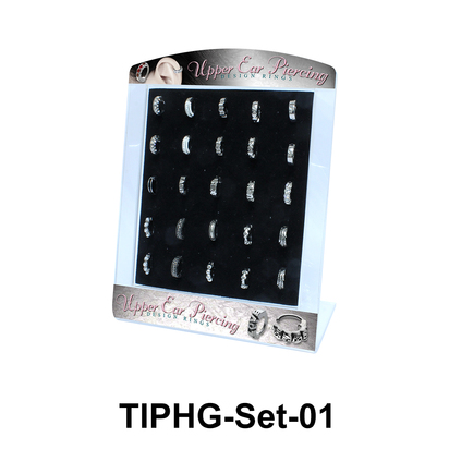 25 Upper Ear Piercing Rings Set TIPHG-Set-01