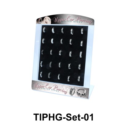 25 Upper Ear Piercing Rings Set TIPHG-Set-01