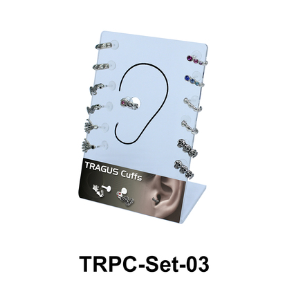 13 Silver Tragus Cuffs Set TRPC-Set-03