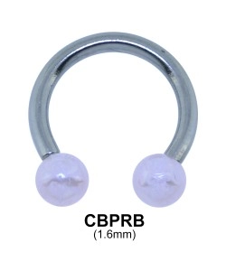 Circular Barbell With Synthetic Pearl CBPRB