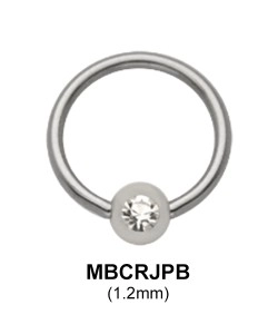Basic Jewelled Pearl Ball Closure Ring MBCRJPB