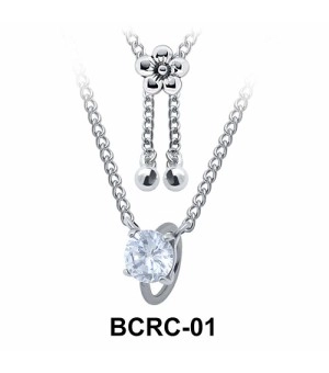 Round CZ Closure Rings Belly Piercing Chains BCRC-01
