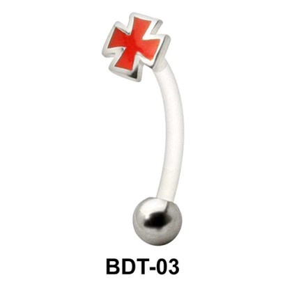 Orange Cross Shaped Belly Piercing BDT-03