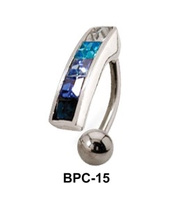 Multistone Upper Belly Piercing BPC-15