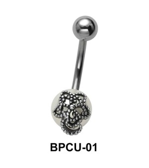 Belly Pearl with Flower Motive BPCU-01