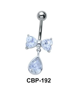 Stone Set Sizzling Bow Belly Piercing CBP-192