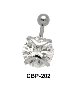 Round Shaped with CZ Belly Piercing CBP-202