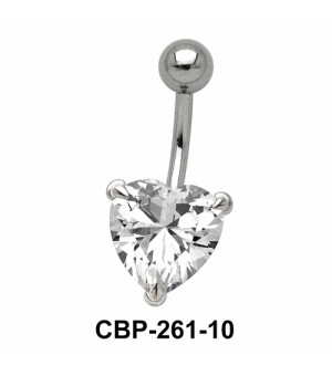 Prong Set Heart Belly CZ Crystal CBP-261