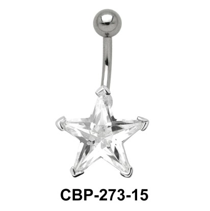 Prong Set Star Stone Belly CZ Crystal CBP-273-15