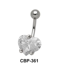 Shiny Heart Belly CZ Crystal CBP-361
