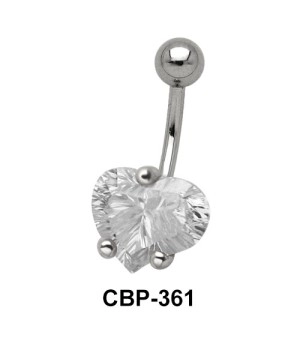 Shiny Heart Belly CZ Crystal CBP-361