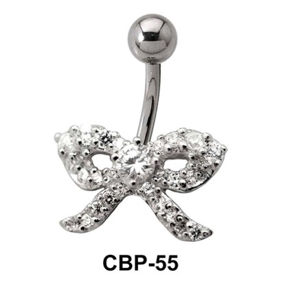Bow Designed Stone Set Belly Piercing CBP-55