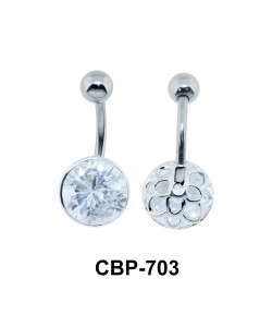 Stone Set Belly Piercing Trendy Line CBP-703
