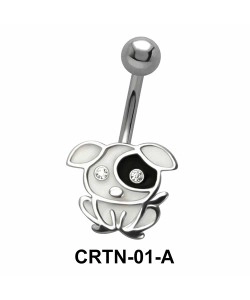Stone Set Dog Belly Piercing CRTN-01