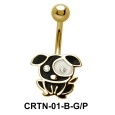 Stone Set Dog Belly Piercing CRTN-01