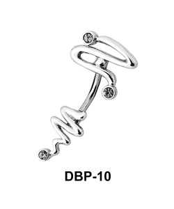 Stone Set Tail Belly Piercing DBP-10