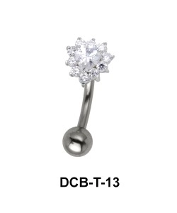 Stone Set Heart Upper Belly Piercing DCB-T-13