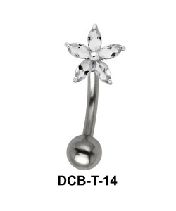 Stone Set Flora Upper Belly Piercing DCB-T-14