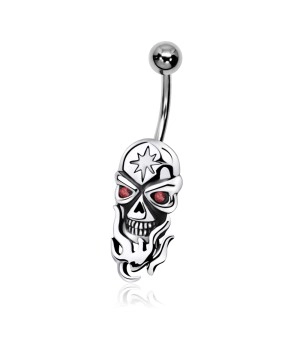 Skull n Fire Belly Piercing DSB-08