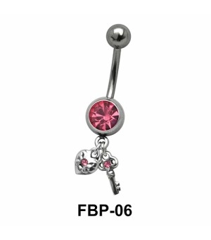 Heart n Key with Stones Filigree FBP-06