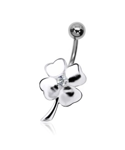 Stone Studded Flower Design Belly Piercing IHB-04