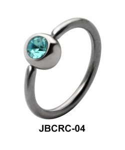 Blue Stone Belly Closure Ring JBCRC-04