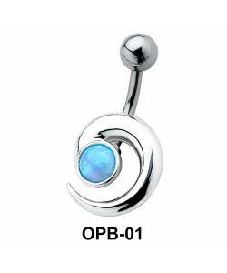 Stone Set Comma Belly Piercing OPB-01