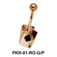 Dual Spade Cards Belly Piercing PKR-01