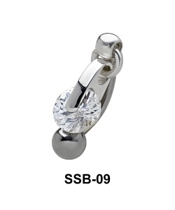 Brilliant Round Stone Belly Piercing SSB-09