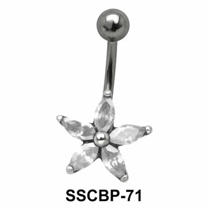 Flower CZ Belly Piercing SSCBP-71