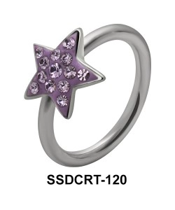 Rainbow Star Belly Closure Ring SSDCRT-120