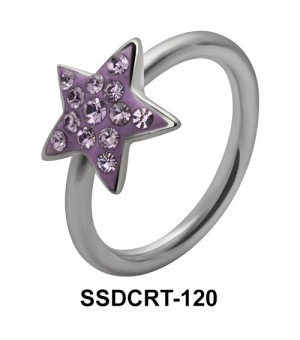 Rainbow Star Belly Closure Ring SSDCRT-120