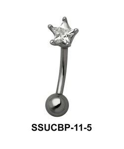 Prong Set Star Upper Belly Piercing SSUCBP-11-5