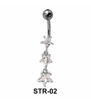 Multiple Stone Star Belly Piercing STR-02