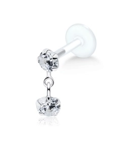 Dual Stones Tragus Piercing TRP-403