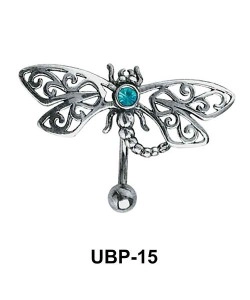 Stone Set Filigree Belly Piercing UBP-15